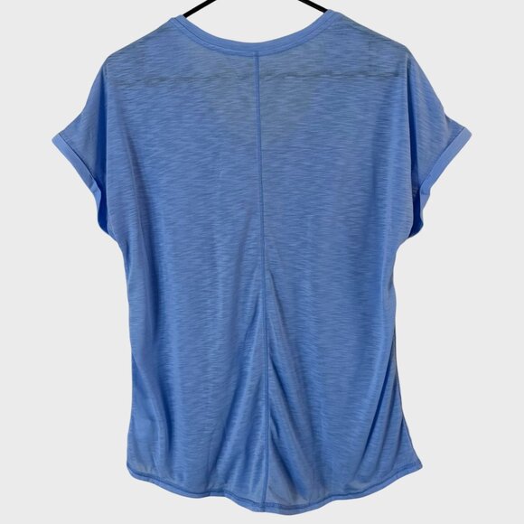 Lilly Pulizer T-Shirt Blue Women's Medium Luxletic Scoopneck Short-Sleeve UPF-50 - Picture 4 of 11